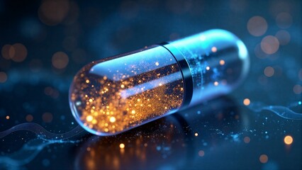 Futuristic Digital Capsule with Mysterious Substance