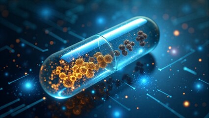 Futuristic Capsule with Spheres