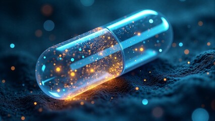 Glowing Capsule 3D Rendering