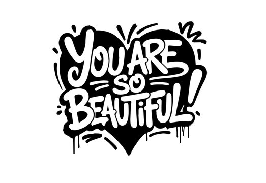 Street art graffiti. Urban wall spray painting,  Compliment frases