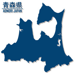 イラスト素材：日本地図　青森県ベクターイラストマップ