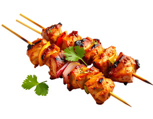 Delicious Grilled Chicken Skewers with Herbs and Spices.