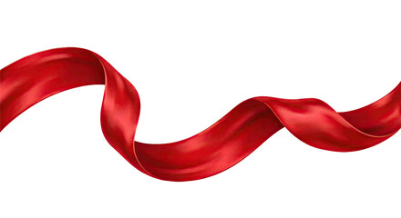 Vibrant red ribbon flowing on black background