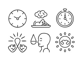 Wellbeing Icons  Yoga Pose  Calm Sun  Healthy Brai