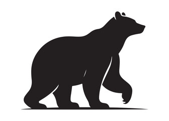 Fototapeta premium bear vector illustration, grizzly bear silhouettes, bear silhouette logo vector animals, bear black silhouette animals vector set, bear wild animal silhouettes on the white background