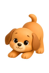 Fototapeta premium A playful and adorable brown puppy in a cheerful pose, ready for fun and games isolated on transparent background