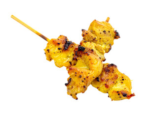 Delicious Grilled Chicken Satay Skewer with Spices.