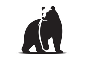 Obraz premium bear vector illustration, grizzly bear silhouettes, bear silhouette logo vector animals, bear black silhouette animals vector set, bear wild animal silhouettes on the white background