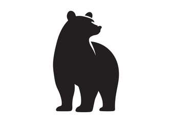 Obraz premium bear vector illustration, grizzly bear silhouettes, bear silhouette logo vector animals, bear black silhouette animals vector set, bear wild animal silhouettes on the white background