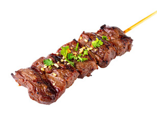 Delicious Grilled Beef Skewer with Herbs and Spices.