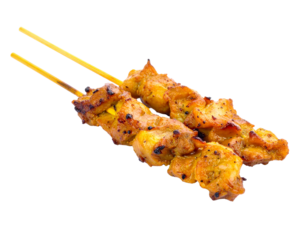 Delicious Chicken Satay Skewers Grilled to Perfection.
