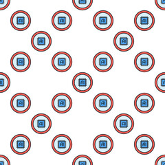 AI Chip vector Artificial Intelligence Computer CPU colored round seamless pattern