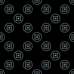 AI CPU vector Artificial Intelligence Chip round seamless pattern in outline style