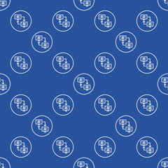 AI Computers vector Artificial Intelligence Online Data thin line round seamless pattern