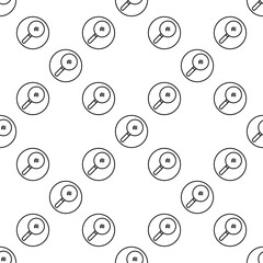 AI Magnifying Glass vector Artificial Intelligence round seamless pattern in thin line style