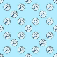 AI Magnifier vector Artificial Intelligence round colored seamless pattern