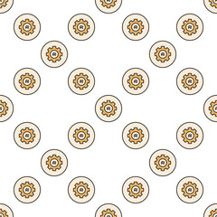 AI Gear vector Artificial Intelligence round colored seamless pattern