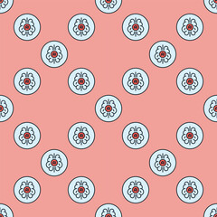 Artificial Intelligence Brain vector AI Thinking round colored seamless pattern