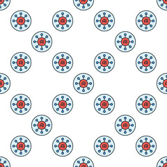 Artificial Intelligence digital technology vector AI colored round seamless pattern