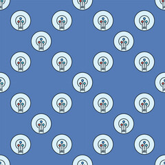 Artificial Intelligence Circuit vector AI Technology round colored seamless pattern