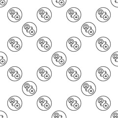 Artificial Intelligence with People vector AI linear round seamless pattern