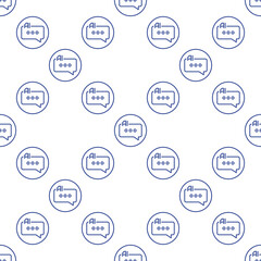 Artificial Intelligence Speech Bubble vector AI outline round seamless pattern
