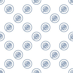 Speech Bubble with AI vector Artificial Intelligence thin line round seamless pattern
