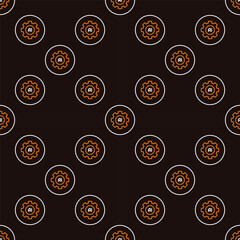 Artificial Intelligence Cog Wheel vector AI linear round seamless pattern