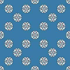 Artificial Intelligence tech vector AI business round colored seamless pattern