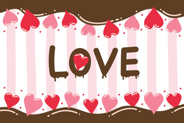 バレンタインデー 手描き ベクター フレーム