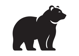Fototapeta premium bear vector illustration, grizzly bear silhouettes, bear silhouette logo vector animals, bear black silhouette animals vector set, bear wild animal silhouettes on the white background