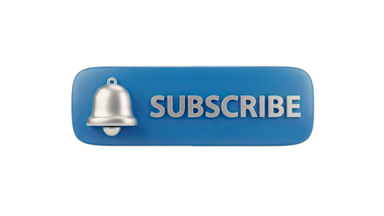 Subscribe Button with Bell Icon on Blue Background