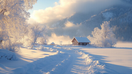 Winter forest. Beautiful snow winter landscape. Winter landscape. Beautiful wintry landscape