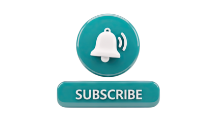 Subscribe Button with Bell Icon on White Background