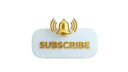 Subscribe Button with Bell Icon on White Background