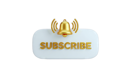 Subscribe Button with Bell Icon on White Background
