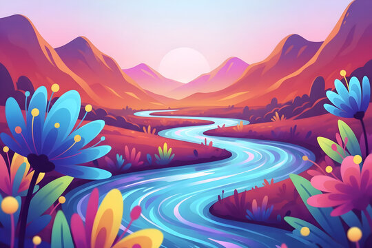 Scenic Mountain Lake Landscape With Reflections