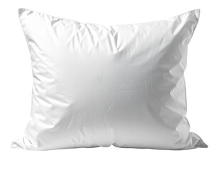 A Plain White Pillow on a White Background.