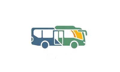 Modern city bus illustration icon showing public transportation vehicle design for urban travel, transit systems, and mobility concepts