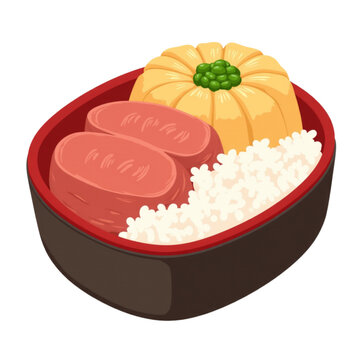 Delicious soboro-style bento with rice and meat, vibrant culinary delight
