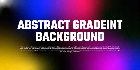 Vibrant multicolor vector abstract gradient background. Neon blue pink yellow purple color blend with smooth ombre transition. Soft blur glow and subtle noise grain. backdrop for poster banners web