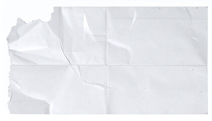 wrinkled paper on white background
