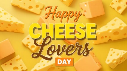 Happy cheese lovers day celebration with delicious cheese slices
