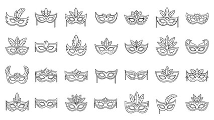 Festive Masks: Outlines for Celebrations, Masquerade Balls, and Costume Parties