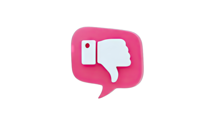 Thumbs Down Icon in Speech Bubble on White