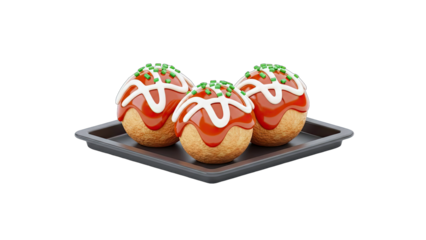 Takoyaki Balls on Tray - Japanese Street Food