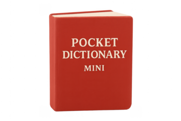 Red mini pocket dictionary referencing language and education