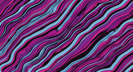 Obraz premium A vibrant abstract background features a dynamic pattern of flowing, undulating lines in shades of pink, purple, and blue, creating a modern, energetic visual.
