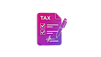 Tax Document Signed with Pen on White Background