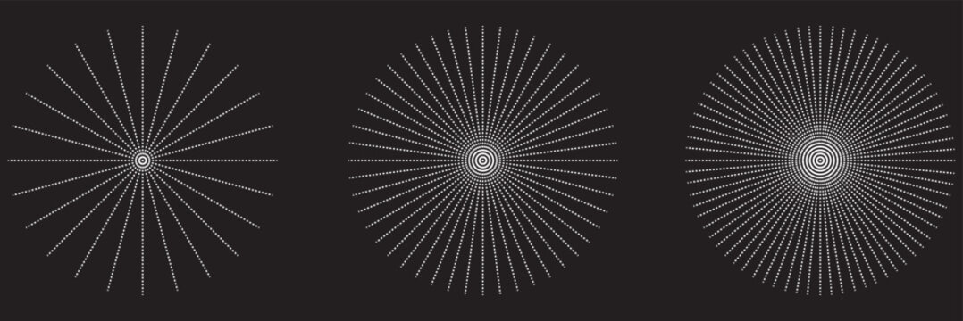 Abstract radial line pattern progression. Minimalist abstract illustration showing radial line patterns evolving in density, symbolizing motion, focus, geometry, and visual rhythm . 